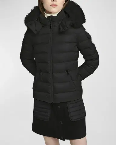 Moncler Badyf Faux Fur-Trimmed Hooded Short Down Jacket | Thumbnail 7