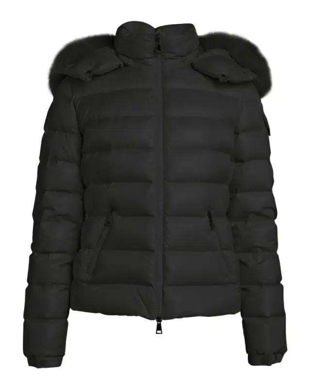 Moncler Badyf Faux Fur-Trimmed Hooded Short Down Jacket