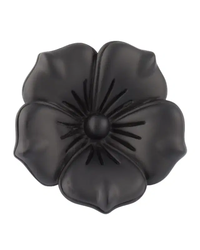 Men 's Matte Black Flower Lapel Pin