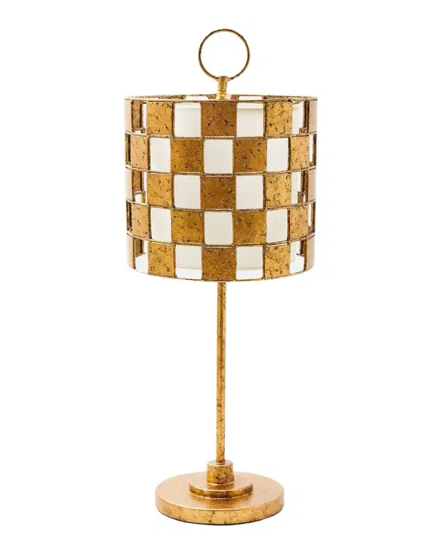 MacKenzie-Childs Golden Check Table Lamp