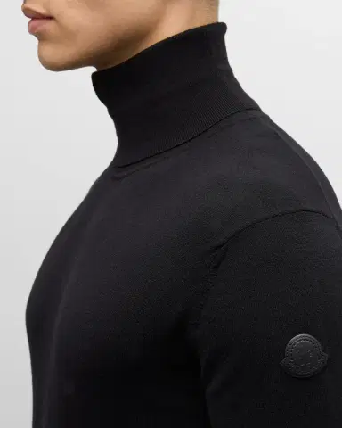 Moncler Men's Solid Wool Turtleneck Sweater | Thumbnail 7