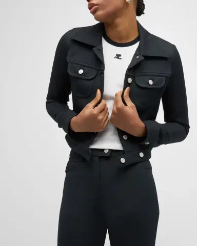 Courrèges Signature Twill Trucker Jacket | Thumbnail 7