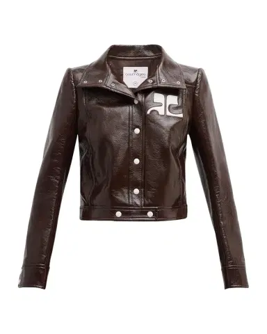 Courrèges Textured Vinyl Crop Jacket | Thumbnail 1 Courrèges Textured Vinyl Crop Jacket | Thumbnail 1