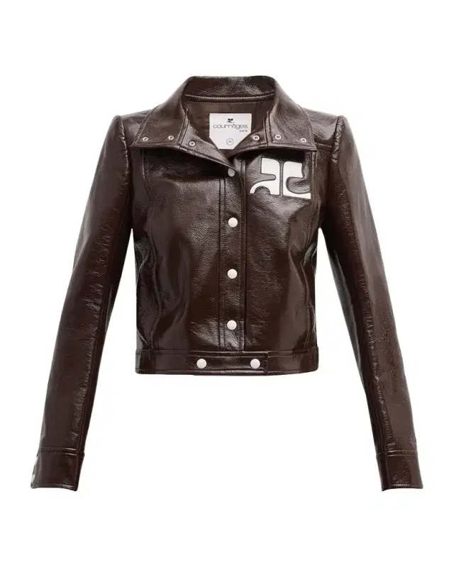 Textured Vinyl Crop Jacket