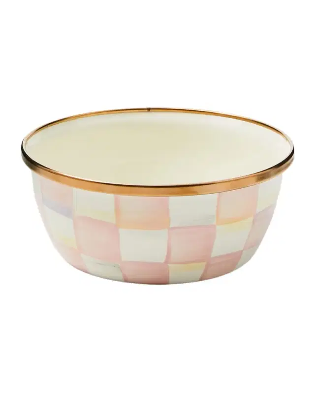 MacKenzie-Childs Rosy Check Enamel Pinch Bowl