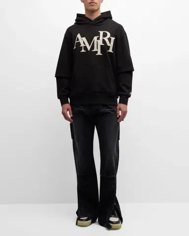 AMIRI Men's Staggered Logo Hoodie | Thumbnail 2 AMIRI Men's Staggered Logo Hoodie | Thumbnail 2