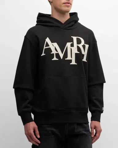 AMIRI Men's Staggered Logo Hoodie | Thumbnail 4 AMIRI Men's Staggered Logo Hoodie | Thumbnail 4