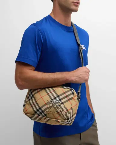 Burberry Men's Check Essential Crossbody Bag | Thumbnail 2 Burberry Men's Check Essential Crossbody Bag | Thumbnail 2