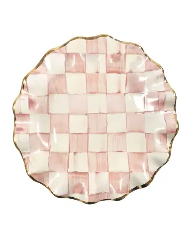 MacKenzie-Childs Rosy Check Ceramic Fluted Dessert Plate | Thumbnail 1 MacKenzie-Childs Rosy Check Ceramic Fluted Dessert Plate | Thumbnail 1