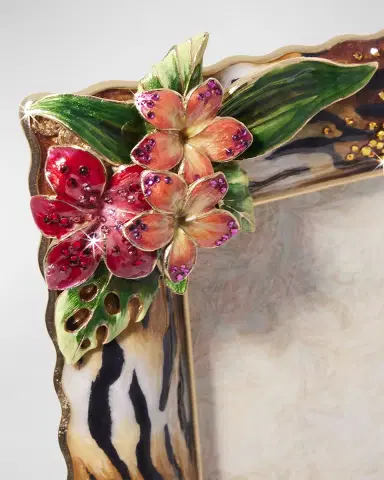 Jay Strongwater Tropical Flower Frame, 5" x 7" | Thumbnail 3