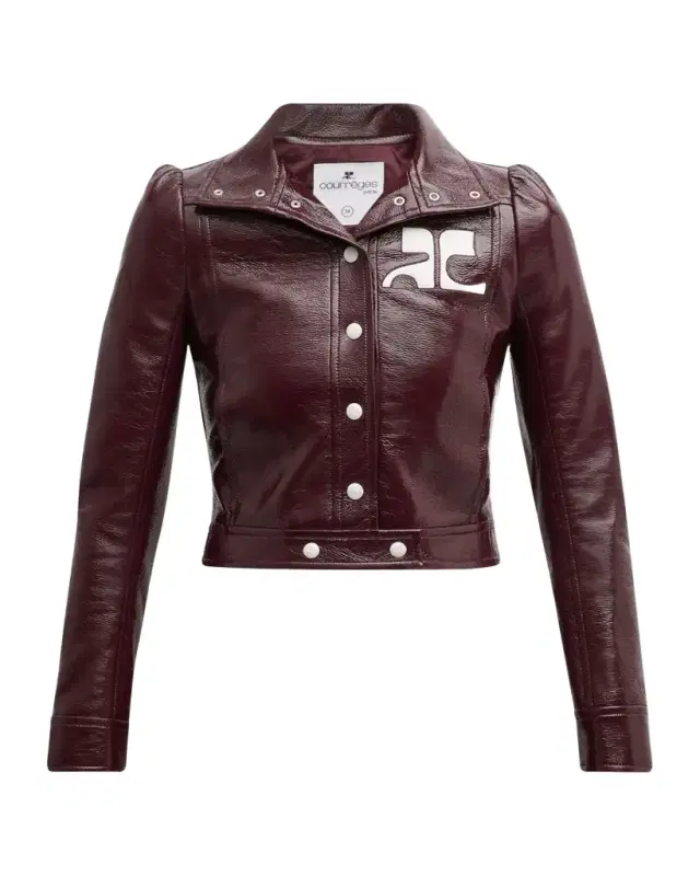 Textured Vinyl Crop Jacket