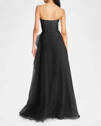 Theia Teresa Draped Strapless Gown | Thumbnail 3