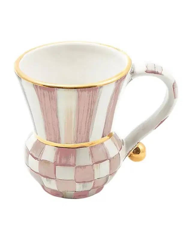 MacKenzie-Childs Rosy Check Ceramic Mug