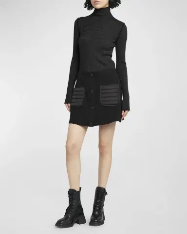 Moncler Extra Fine Wool Ribbed Turtleneck Sweater | Thumbnail 2 Moncler Extra Fine Wool Ribbed Turtleneck Sweater | Thumbnail 2