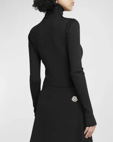 Moncler Extra Fine Wool Ribbed Turtleneck Sweater | Thumbnail 6 Moncler Extra Fine Wool Ribbed Turtleneck Sweater | Thumbnail 6