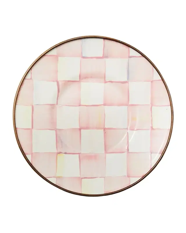 MacKenzie-Childs Rosy Check Enamel Saucer