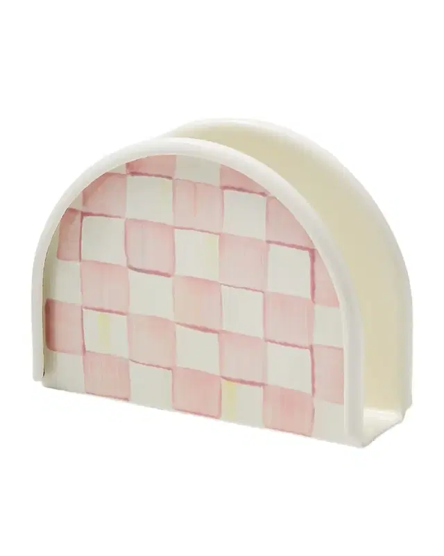 MacKenzie-Childs Rosy Check Enamel Napkin Holder