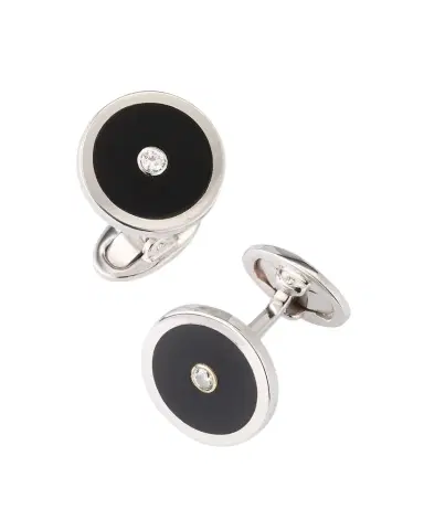 Jan Leslie Men 's Black Onyx and Diamond Cufflinks | Thumbnail 1 Jan Leslie Men 's Black Onyx and Diamond Cufflinks | Thumbnail 1