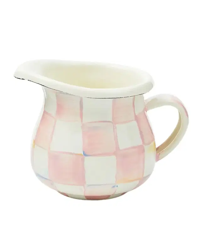 MacKenzie-Childs Rosy Check Enamel Little Creamer