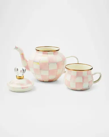MacKenzie-Childs Rosy Check Enamel High Tea Set | Thumbnail 2