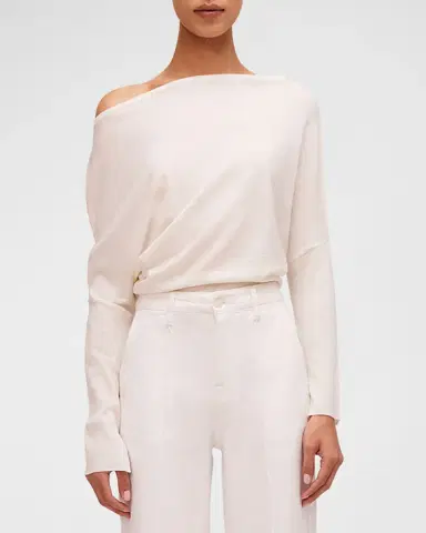 Simkhai Lavina Draped Off-Shoulder Sweater | Thumbnail 2 Simkhai Lavina Draped Off-Shoulder Sweater | Thumbnail 2