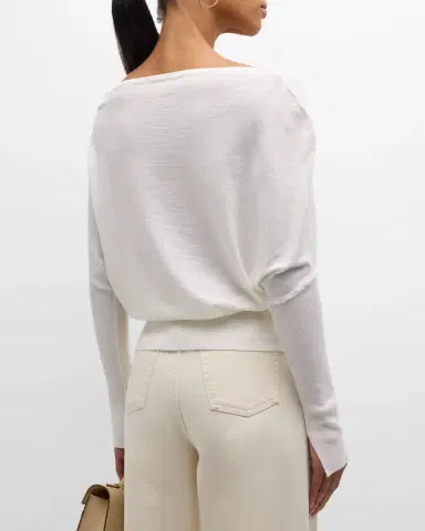 Simkhai Lavina Draped Off-Shoulder Sweater | Thumbnail 6 Simkhai Lavina Draped Off-Shoulder Sweater | Thumbnail 6