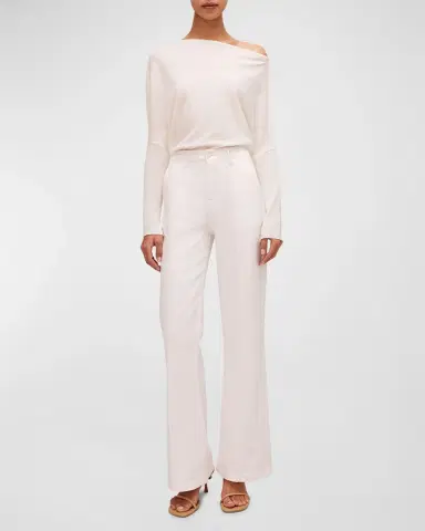 Simkhai Lavina Draped Off-Shoulder Sweater | Thumbnail 7 Simkhai Lavina Draped Off-Shoulder Sweater | Thumbnail 7