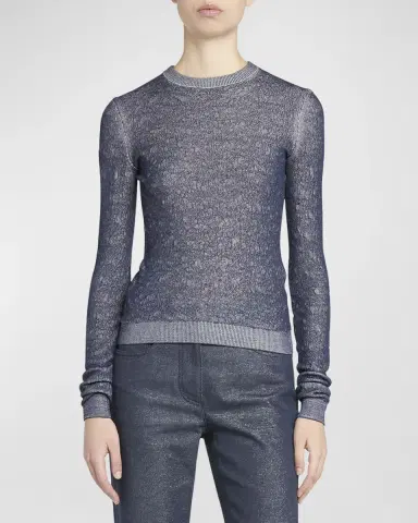 Giorgio Armani Shiny Viscose Knit Top | Thumbnail 4 Giorgio Armani Shiny Viscose Knit Top | Thumbnail 4