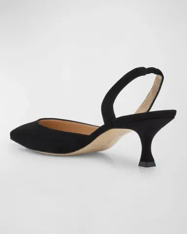 Manolo Blahnik Carolyne Kitten-Heel Halter Pumps | Thumbnail 4 Manolo Blahnik Carolyne Kitten-Heel Halter Pumps | Thumbnail 4