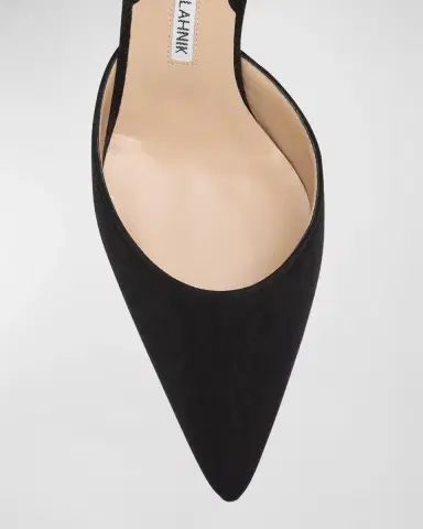 Manolo Blahnik Carolyne Kitten-Heel Halter Pumps | Thumbnail 7 Manolo Blahnik Carolyne Kitten-Heel Halter Pumps | Thumbnail 7