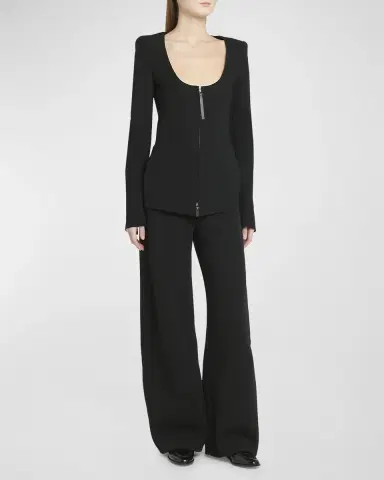Giorgio Armani Double-Jersey Virgin Wool Zip Jacket | Thumbnail 2 Giorgio Armani Double-Jersey Virgin Wool Zip Jacket | Thumbnail 2