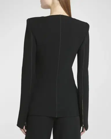 Giorgio Armani Double-Jersey Virgin Wool Zip Jacket | Thumbnail 3 Giorgio Armani Double-Jersey Virgin Wool Zip Jacket | Thumbnail 3