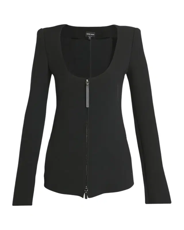Double-Jersey Virgin Wool Zip Jacket