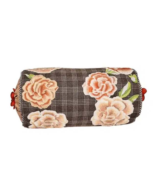 MacKenzie-Childs Field Study Floral Beaded Bolster Pillow, 8" x 16"