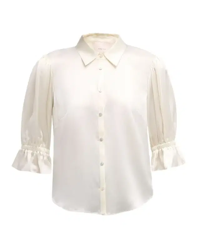 Cinq a Sept Fiona Silk Satin Short-Sleeve Top