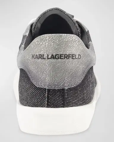 Karl Lagerfeld Paris Men's Denim Side Logo Low-Top Sneakers | Thumbnail 3 Karl Lagerfeld Paris Men's Denim Side Logo Low-Top Sneakers | Thumbnail 3