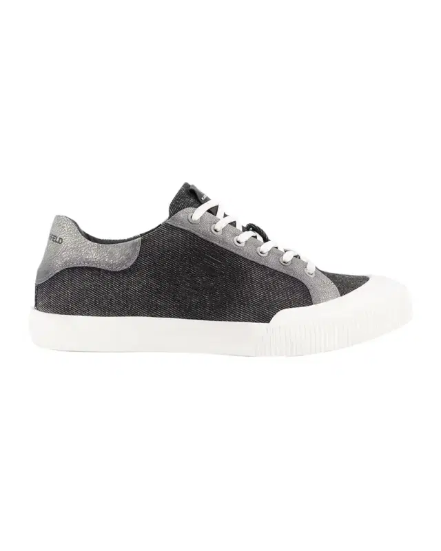 Karl Lagerfeld Paris Men 's Denim Side Logo Low-Top Sneakers