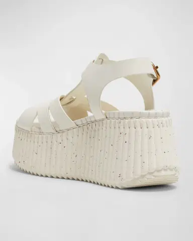 Chloé Nama Leather T-Strap Platform Sandals | Thumbnail 3 Chloé Nama Leather T-Strap Platform Sandals | Thumbnail 3