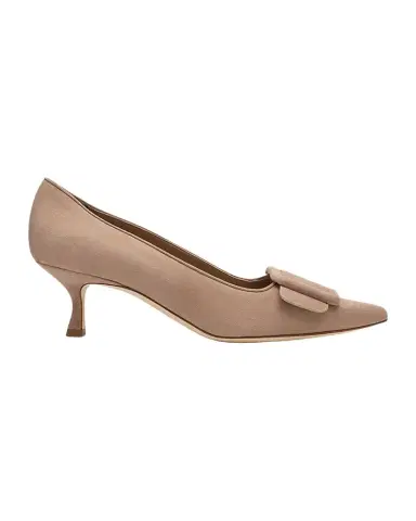 Manolo Blahnik Maysale Suede Buckle Pumps | Thumbnail 1