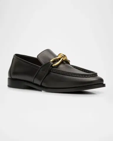Bottega Veneta Men's Astaire Metallic Knot Napa Loafers | Thumbnail 3