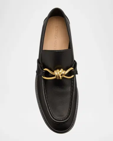 Bottega Veneta Men's Astaire Metallic Knot Napa Loafers | Thumbnail 5
