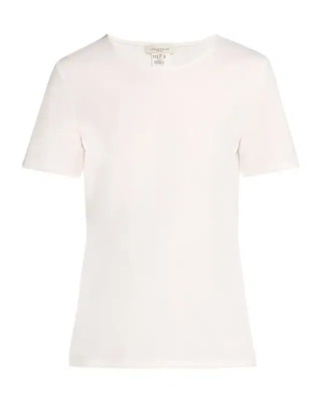 Lafayette 148 New York Ribbed Crewneck Cotton T-Shirt