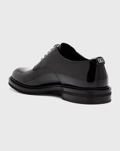 Dolce & Gabbana Men's Patent Leather Derby Shoes | Thumbnail 2