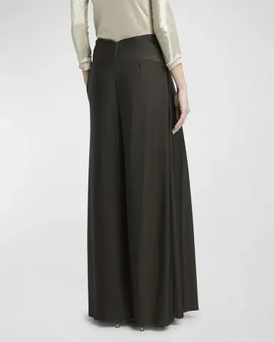 Giorgio Armani Double Jersey Flowy Pleated Trousers | Thumbnail 3