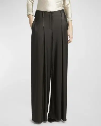 Giorgio Armani Double Jersey Flowy Pleated Trousers | Thumbnail 4