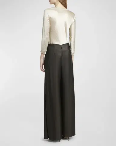 Giorgio Armani Double Jersey Flowy Pleated Trousers | Thumbnail 6