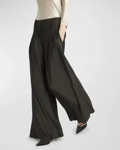 Giorgio Armani Double Jersey Flowy Pleated Trousers | Thumbnail 7