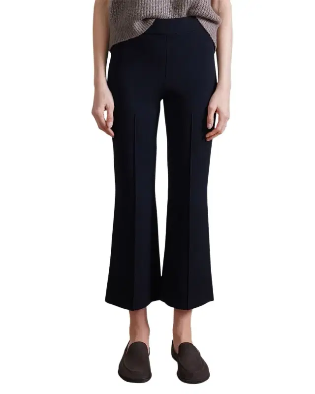 Apiece Apart Rene Pintuck Cropped Flare-Leg Pants
