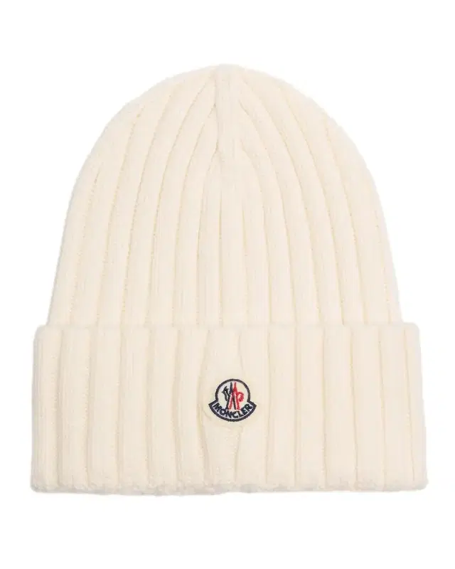 Moncler Logo Ribbed Wool Beanie