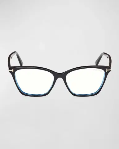 Tom Ford Blue Blocking Sleek Acetate Cat-Eye Glasses | Thumbnail 3